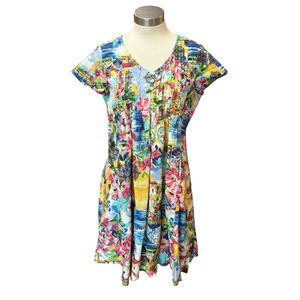 Orientique Naturally Australian Dres 4174 Multicolor Art to Wear Tropical Sz. M